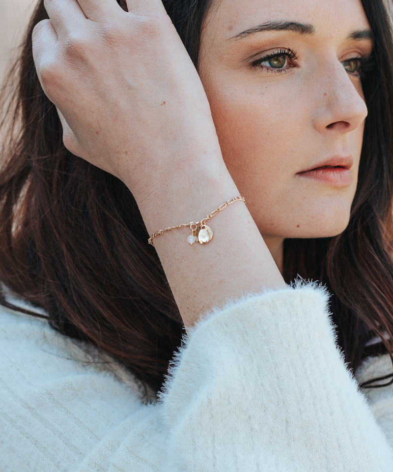 bracelet pendentif gravure selene