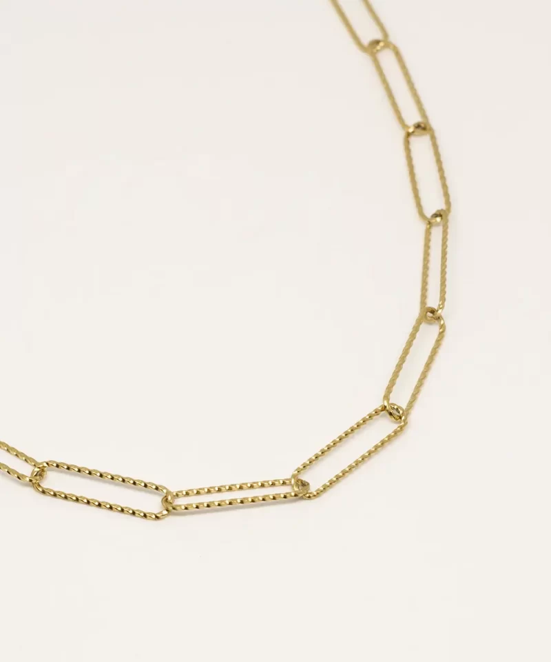 collier maille longue ovale acier inoxydable helena