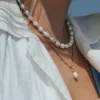 Collier perles de culture perles de rocailles