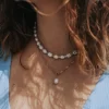 collier perles de rocailles perles de cultures pendentif