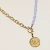 collier perles de rocailles pendentif abeille