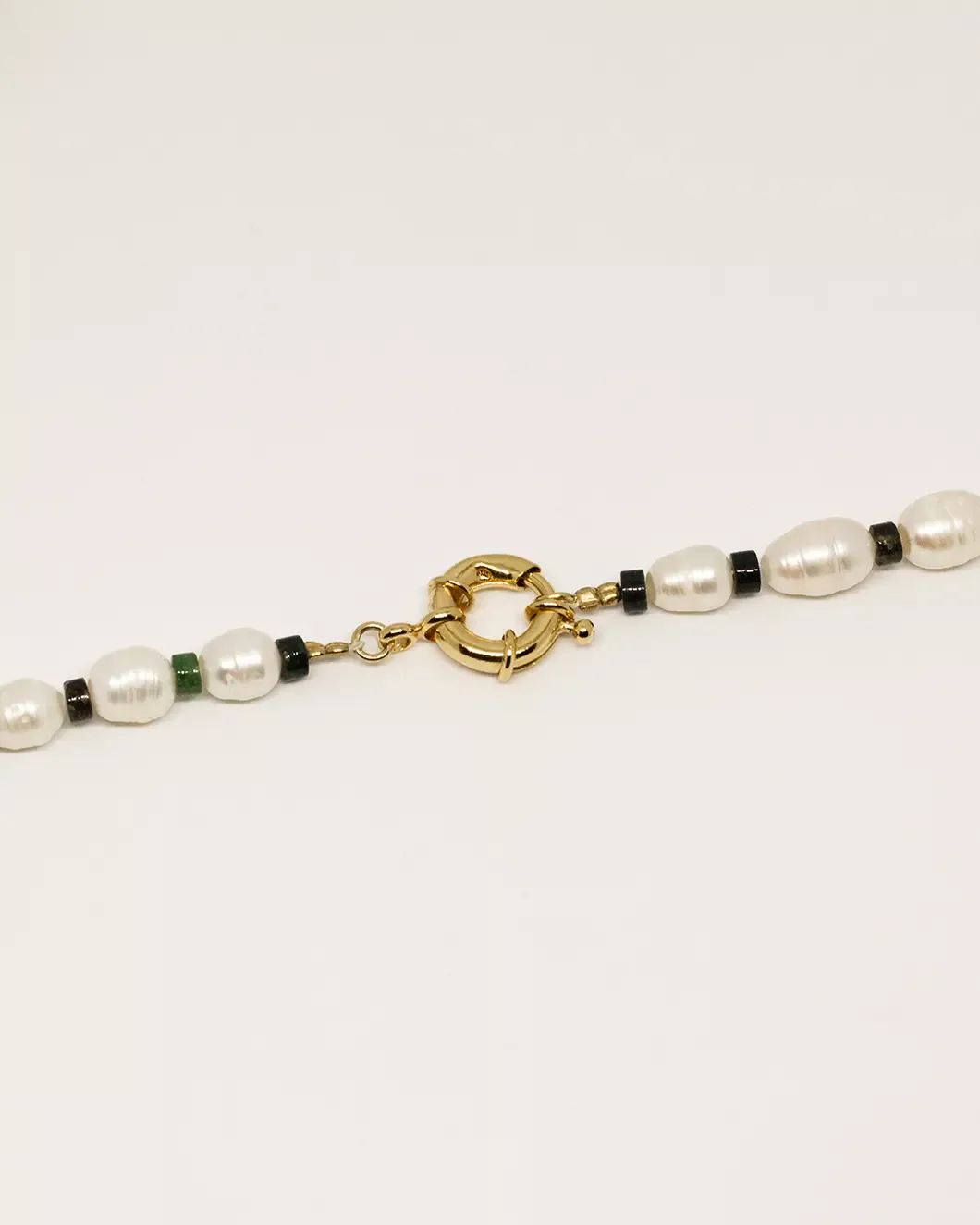 Bracelet perles de culture agate mousse