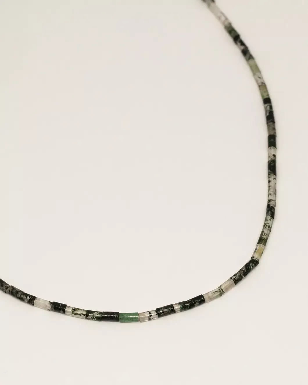 Collier pierre naturelle agate mousse