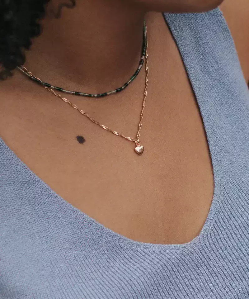 collier pierres agate mousse