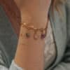 bracelet maille plaque or